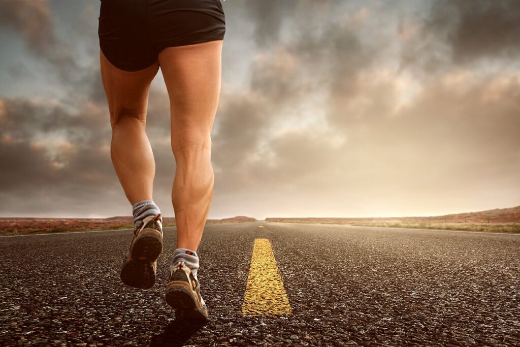 Health: A man jogging on the road